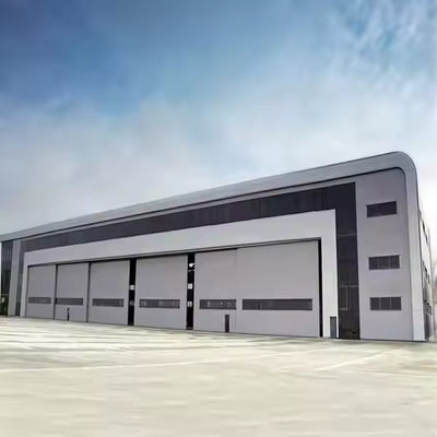 Cấu trúc thép công nghiệp Máy bay Hangar kính thiên văn Cửa trượt Hangar máy bay Tòa nhà kim loại chế tạo sẵn