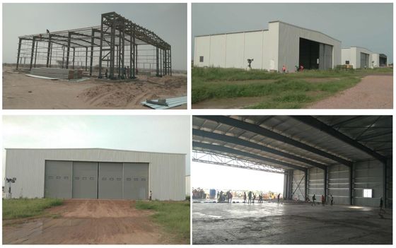 Kháng bão sức mạnh cao cấu trúc kim loại kỹ thuật trước kho hangar