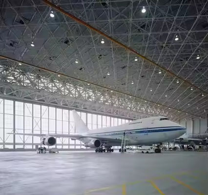 Tòa nhà cấu trúc thép tùy chỉnh hiện đại Xưởng kho dự chế Xưởng hangar máy bay Văn phòng