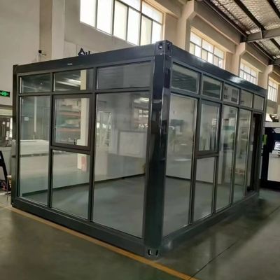 20ft Glass Curtain Wall Pre Fab Container Nhà cho cửa hàng phòng trưng bày